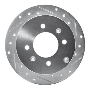 Hyundai Sonata Brake Rotor (1) - Rear Right - R1 Concepts - Drilled & Slotted - Silver - `99-`06